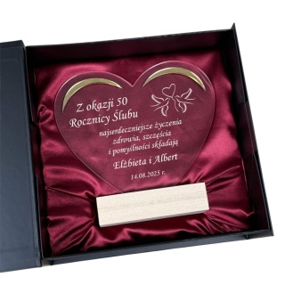 Statuetka Serce na rocznicę ślubu - prezent z grawerem personalizowany